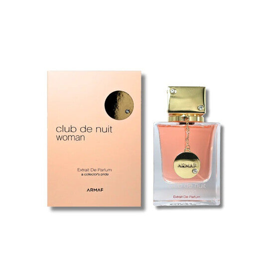 Perfume bottle and packaging of 'Club de Nuit Woman' by Armaf on a white background