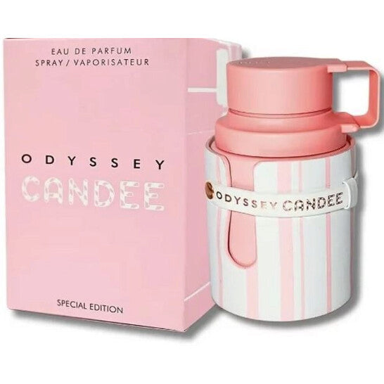 image showing the bottle and packaging for Armaf Odyssey Candee Perfume By Armaf Eau De Parfum Spray 100ml
