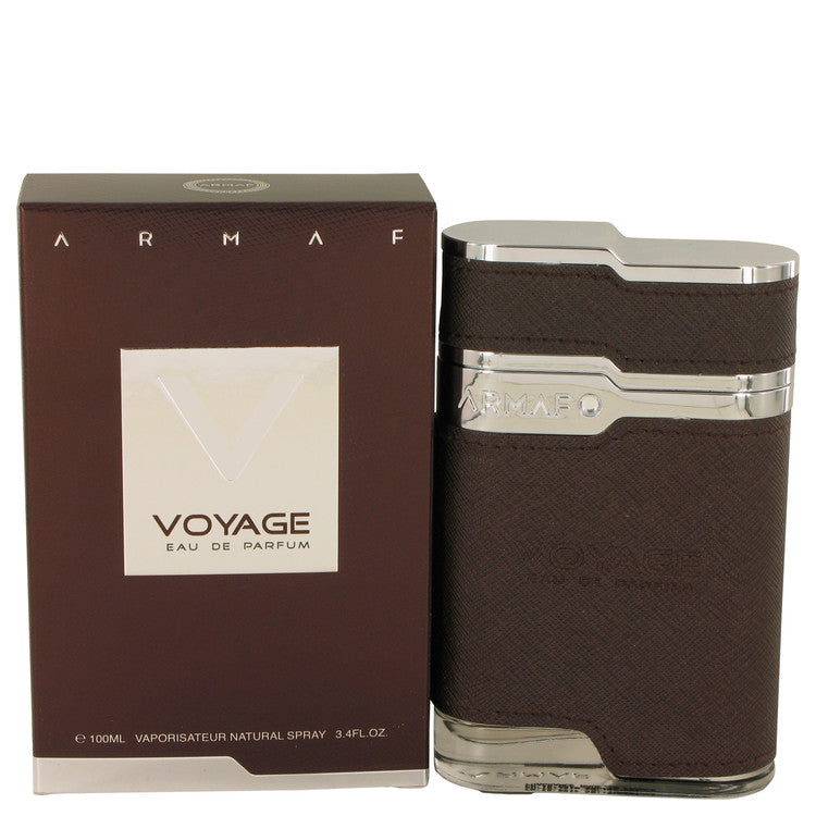 image showing the bottle and packaging for Armaf Voyage Brown Cologne By Armaf Eau De Parfum Spray 100ml