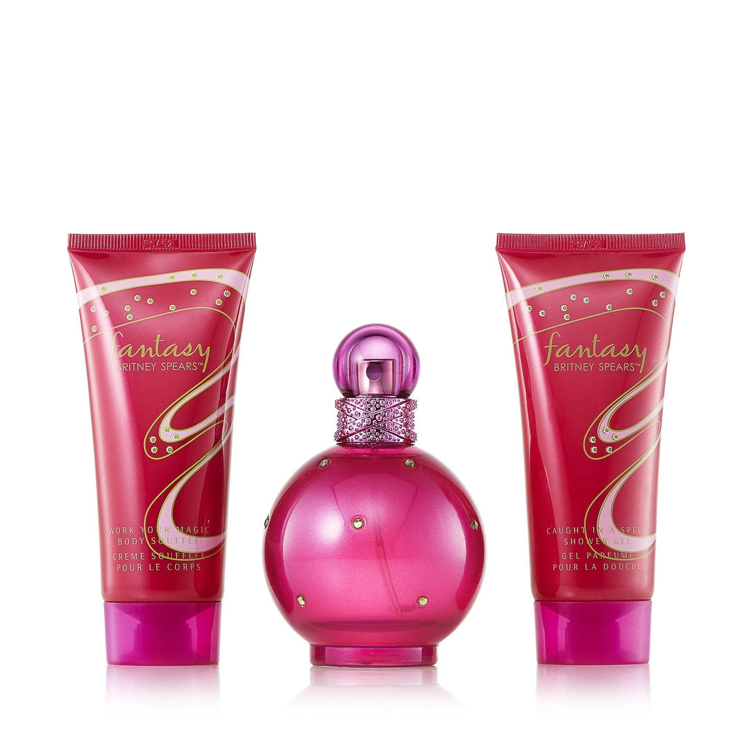 Britney Spears Fantasy EDP 100ml + Body Souffle 100ml +Shower Gel 100ml set  - Just Perfume