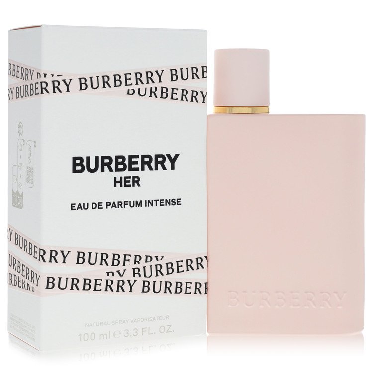 image showing the bottle and packaging for Burberry Her Intense Perfume By Burberry Eau De Parfum Spray 100ml