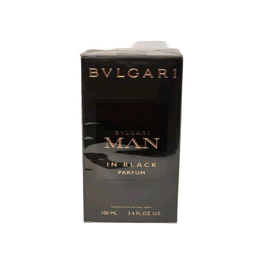 image showing the bottle and packaging for Bvlgari Man In Black Cologne By Bvlgari Parfum Spray 100ml