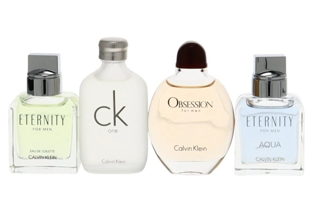 calvin klein 4pc mini set m all 15ml eternity ck1 obsession eternity aqua - Just Perfume