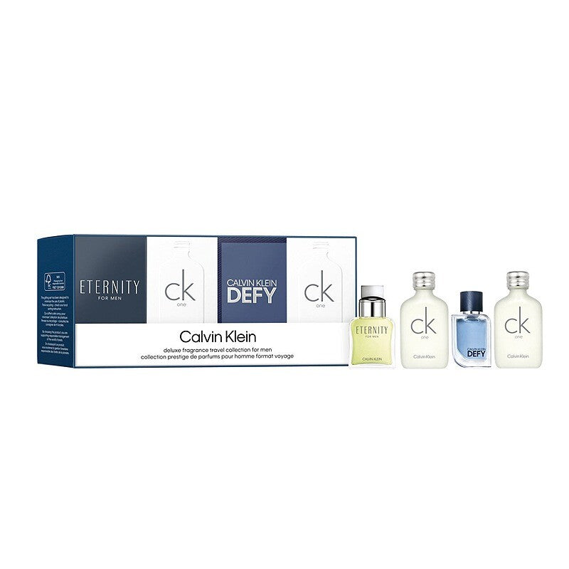 Calvin Klein Mini 4pc Men Mini Set   Eternity + 2X Ck One + Defy set  - Just Perfume