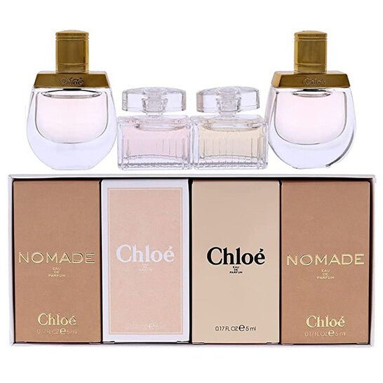 Chloe 4pc Mini Set Nomade EDT, Rose Tangerine, Chloe, Nomade EDP - Just Perfume