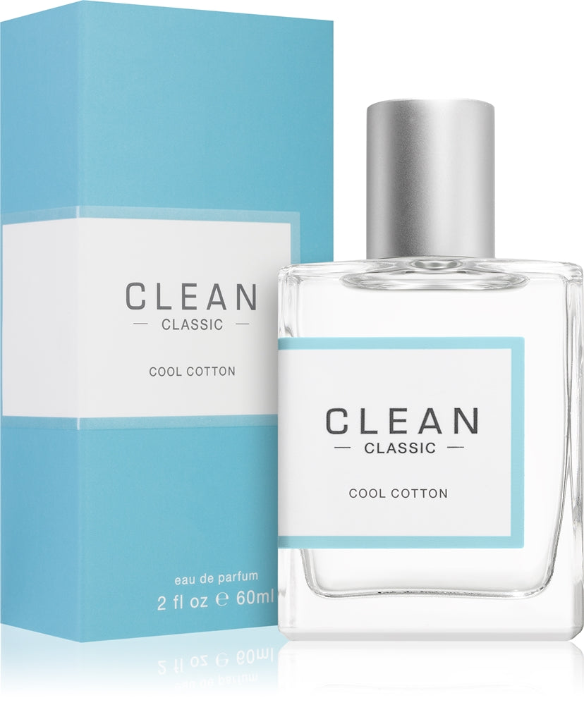 image showing the bottle and packaging for Clean Cool Cotton Cologne By Clean Eau De Parfum Spray 60ml