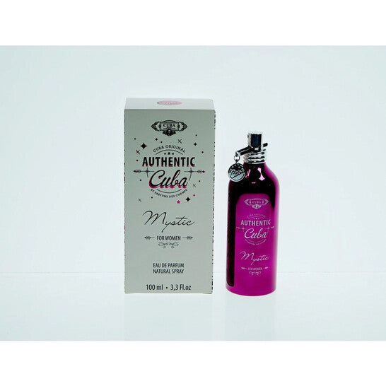 image showing the bottle and packaging for Cuba Authentic Mystic Perfume By Cuba Eau De Parfum Spray 100ml