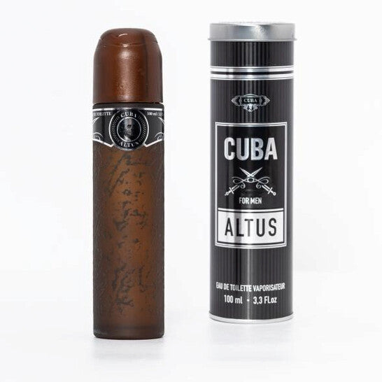 image showing the bottle and packaging for Cuba Altus Cologne By Cuba Eau De Toilette Spray 100ml