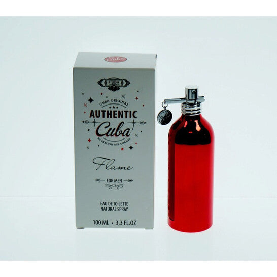 image showing the bottle and packaging for Cuba Authentic Flame Cologne By Cuba Eau De Toilette Spray 100ml
