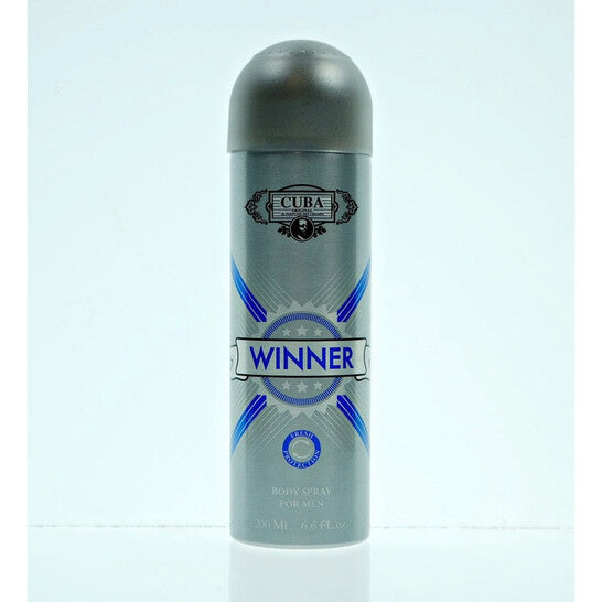 image showing the bottle and packaging for Cuba Winner Cologne By Cuba Body Spray 195ml