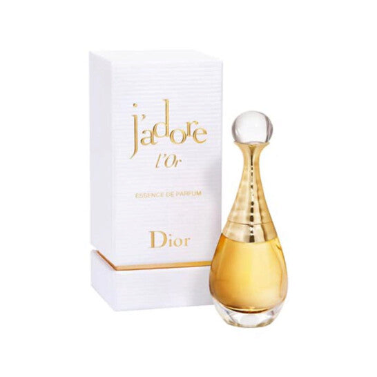 image showing the bottle and packaging for Jadore L'or Essence Perfume By Christian Dior Parfum Spray 50ml