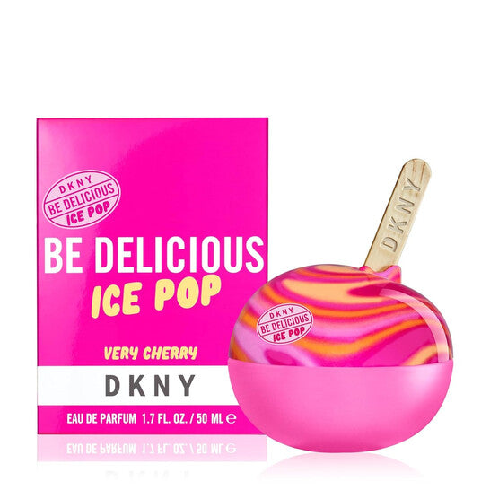 image showing the bottle and packaging for Be Delicious Ice Pop Very Cherry Perfume By Dolce & Gabbana Eau De Parfum Spray 50ml