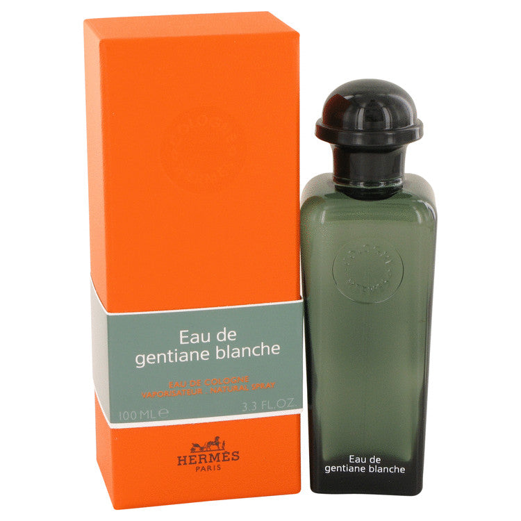 image showing the bottle and packaging for Eau De Gentiane Blanche Cologne By Hermes Eau De Cologne Spray (Unisex) 100ml