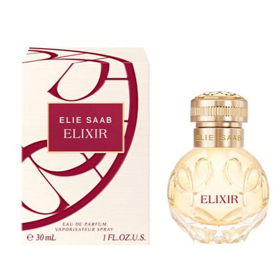 image showing the bottle and packaging for Elie Saab Elixir Perfume By Elie Saab Eau De Parfum Spray 30ml