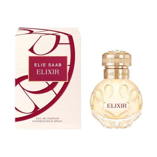image showing the bottle and packaging for Elie Saab Elixir Perfume By Elie Saab Eau De Parfum Spray 50ml