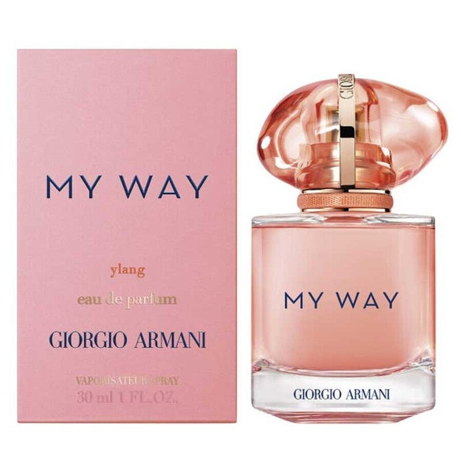 image showing the bottle and packaging for Giorgio Armani My Way Ylang Perfume By Giorgio Armani Eau De Parfum Spray 30ml
