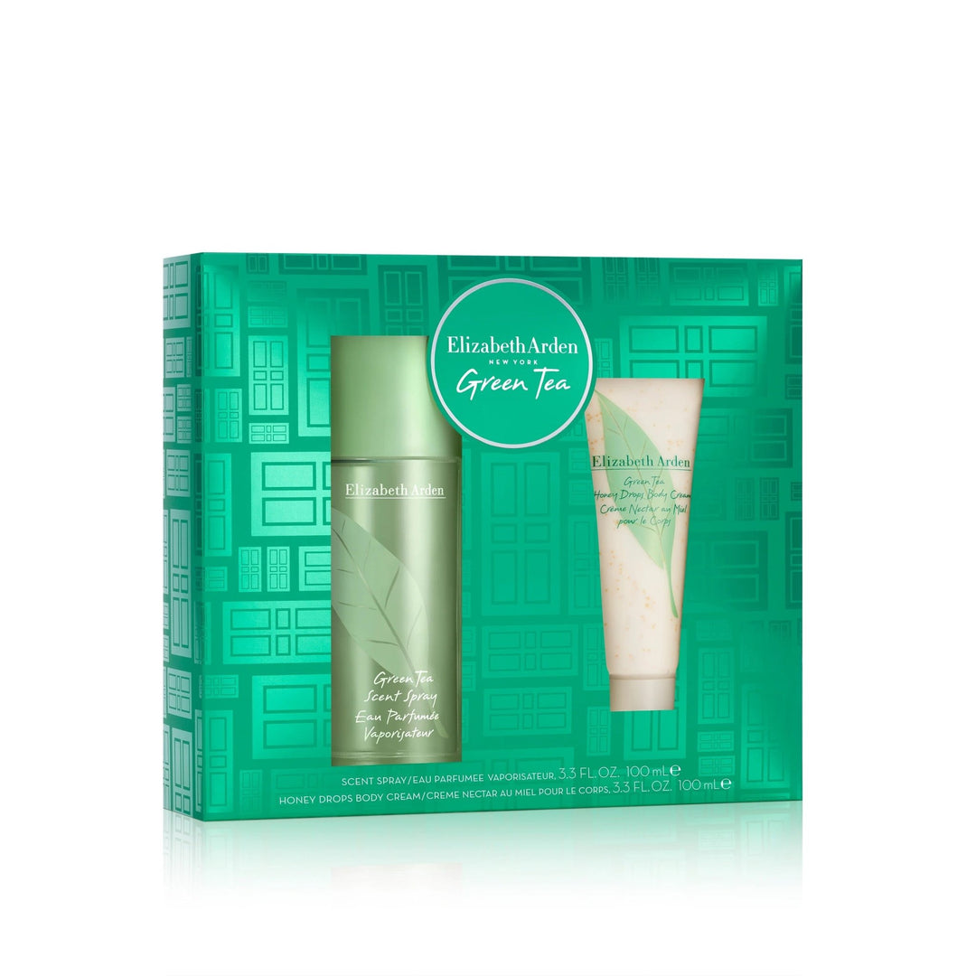 Green Tea 2Pc Set Scent Spray 100ml + Honey Drops Body Cream 100ml - Just Perfume