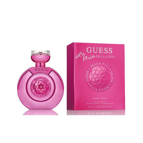 image showing the bottle and packaging for Guess La Mia Bella Vita Perfume By Guess Eau De Parfum Spray 100ml