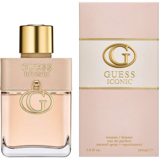 image showing the bottle and packaging for Guess Iconic Perfume By Guess Eau De Parfum Spray 100ml