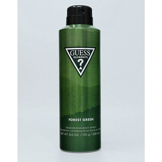 image showing the bottle and packaging for Guess Elements Forest Green Cologne By Guess Fragrance Mist 180ml