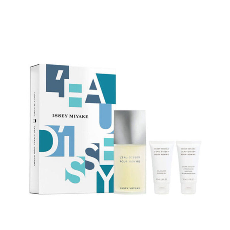 Issey Miyake (M) 3 pc Set   125ml EDT Spray + 50ml Shower Gel + 50ml Aftershave Balm set  - Just Perfume