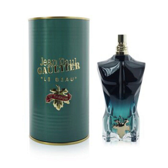 image showing the bottle and packaging for Jean Paul Gaultier Le Beau Le Parfum Cologne By Jean Paul Gaultier Eau De Parfum Intense Spray 125ml