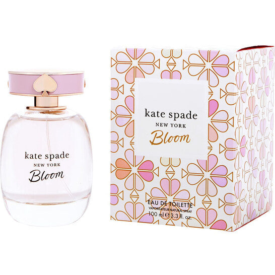 image showing the bottle and packaging for Kate Spade New York Bloom Perfume By Kate Spade Eau De Toilette Spray 100ml