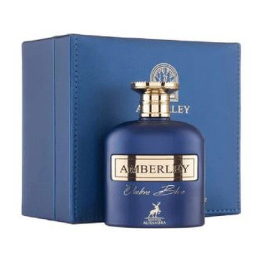 image showing the bottle and packaging for Maison Alhambra Amberley Ombre Blue Cologne By Maison Alhambra Eau De Parfum Spray 100ml