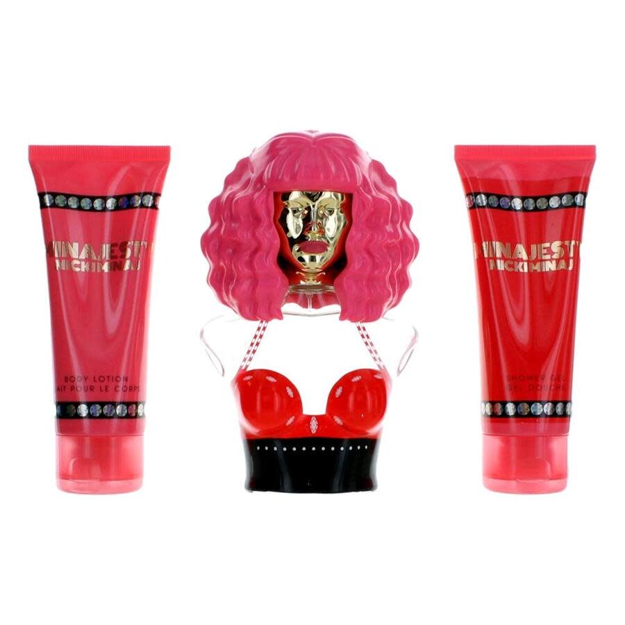 Nicki Minaj Minajesty 3pc Set   EDP Spray 100ml + 120ml Body Mist + 100ml Body Souffle set  - Just Perfume