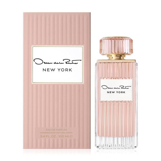 image showing the bottle and packaging for Oscar De La Renta New York Perfume By Oscar de la Renta Eau De Parfum Spray 100ml