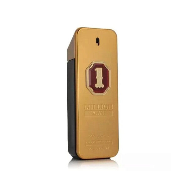 Gold and black perfume bottle with '1' logo on a white background