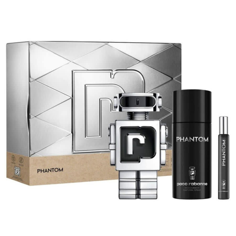 Paco Rabanne Phantom 3pc Men Gift Set   100ml EDT + 150ml Deodorant Spray + 10ml EDT Travel Spray set  - Just Perfume