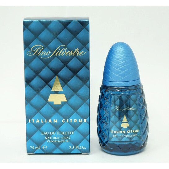 Blue Pino Silvestre Italian Citrus perfume bottle and packaging on a white background