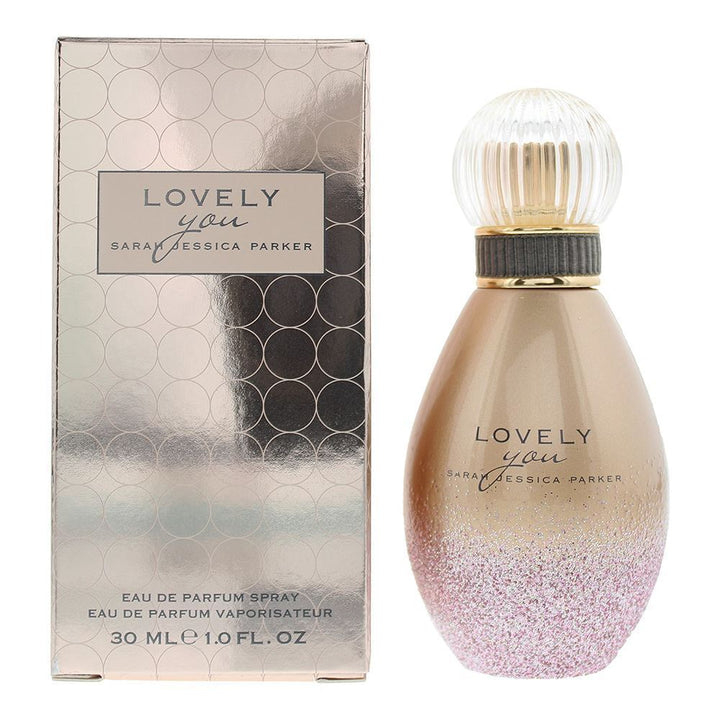 Sara Jessica Parker 'Lovely You' perfume bottle and packaging on a white background