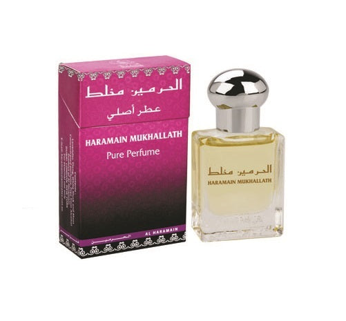 image showing the bottle and packaging for Al Haramain Mukhallath Cologne By Al Haramain Eau De Parfum Spray 15ml