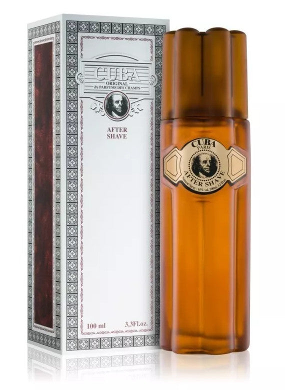 image showing the bottle and packaging for Cuba Gold Cologne By Cuba After Shave 100ml