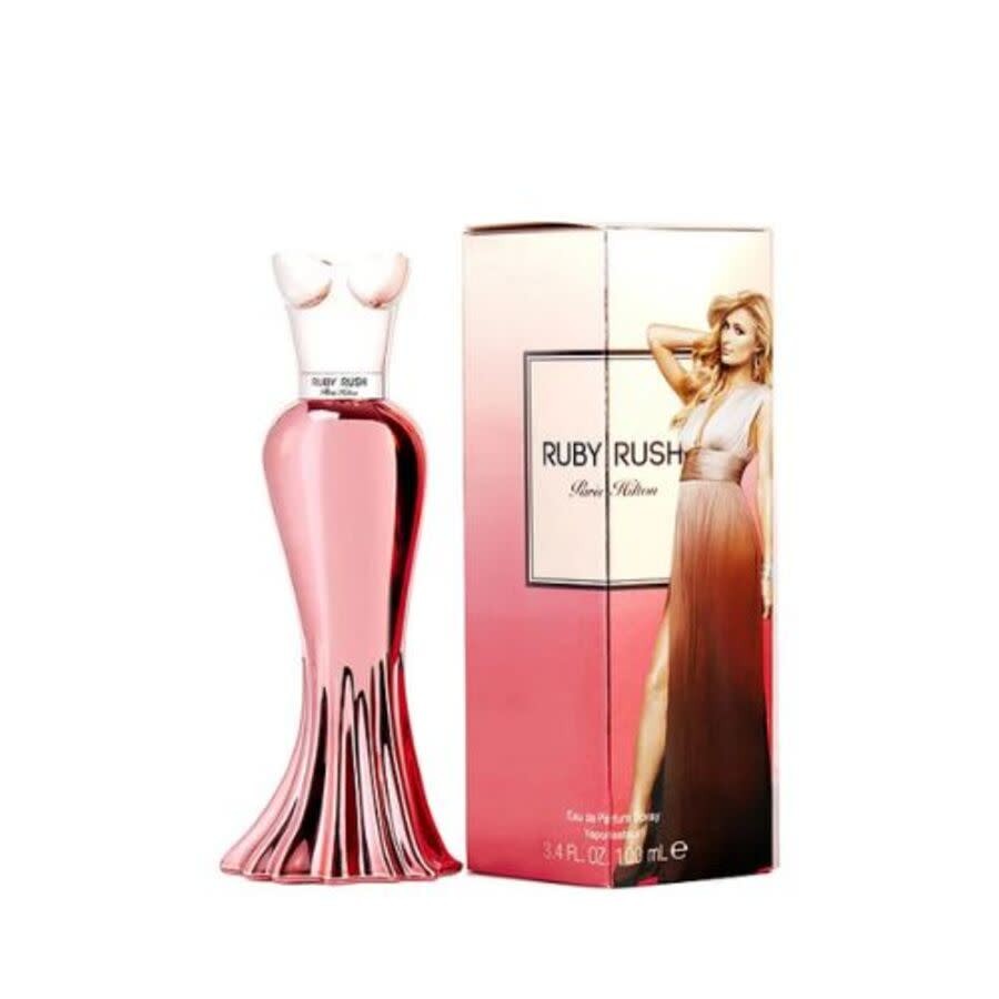 image showing the bottle and packaging for Paris Hilton Ruby Rush Perfume By Paris Hilton Eau De Parfum Spray 100ml