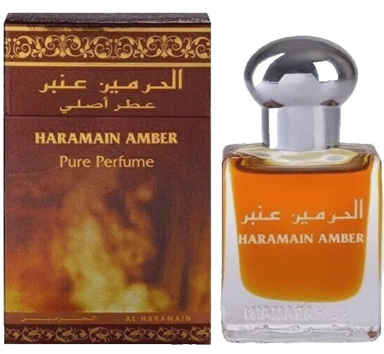 image showing the bottle and packaging for Al Haramain Amber Cologne By Al Haramain Eau De Parfum Spray 15ml