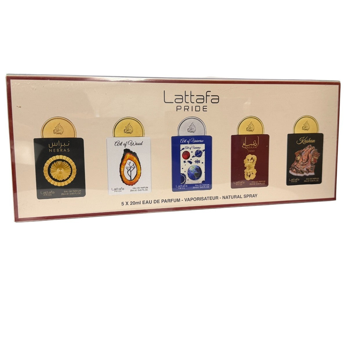 Lattafa Pride Mini Set Nebras/Art Of  Wood/Art Of Universe/Ansaam Gold /Kashan  - Just Perfume