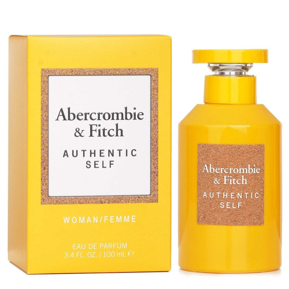 image showing the bottle and packaging for Abercrombie & Fitch Authentic Self Her EDT Spray 100ml