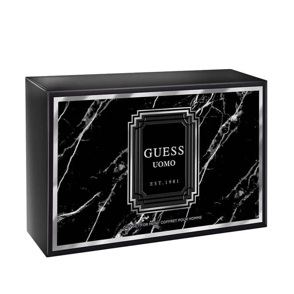 Guess 3pc Men Gift Set   75ml EDT + 200ml Shower Gel + 180ml Deodorant Body Spray set  - Just Perfume