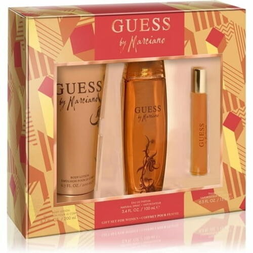 image showing the bottle and packaging for Guess Marciano 3pc Set   EDP 100ml + Body Lotion 200ml + Travel Spray 15ml set