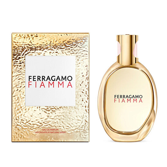 image showing the bottle and packaging for Salvatore Ferragamo Fiamma Perfume By Salvatore Ferragamo Eau De Parfum Refillable Spray (Unisex) 100ml