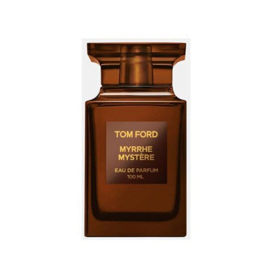 image showing the bottle and packaging for Tom Ford Myrrhe Mystere Eau De Parfum 100ml
