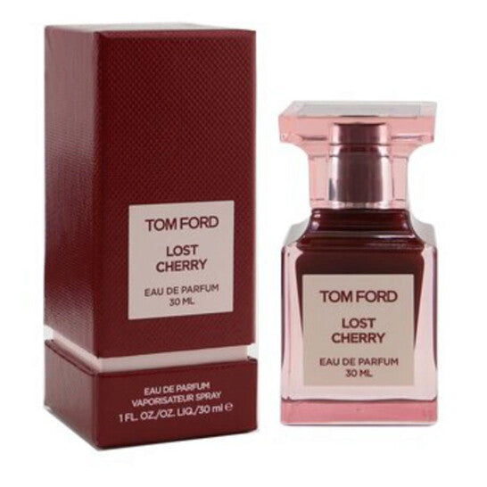 Tom Ford Lost Cherry perfume bottle and packaging on a white background