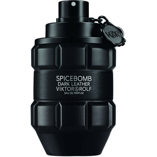 image showing the bottle and packaging for Spice Bomb Dark Leather Cologne By Viktor & Rolf Eau De Parfum Spray 150ml