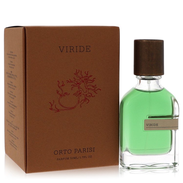 image showing the bottle and packaging for Viride Perfume By Orto Parisi Parfum Spray 50ml